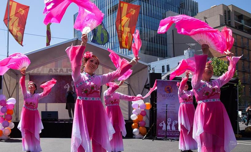 Women performing traditional dance at the Mosaic Festival