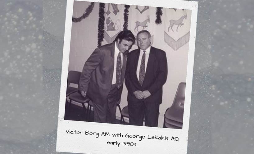 Victor Borg and George Lekakis, early 1990s