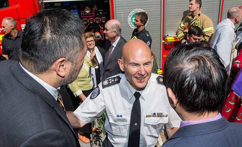 Emergency Management Commissioner Andrew Crisp thanking attendees for joining